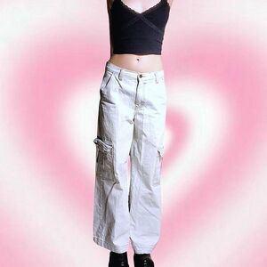 J. Galt Brandy Melville Scene Rockstar Gf Bluish White Carpenter Cargo Pants
